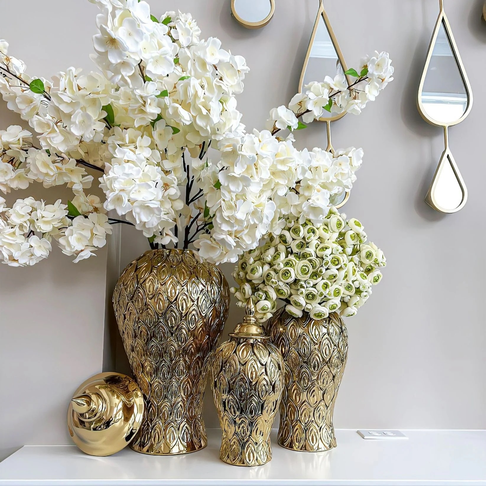 花瓶 大型 高級感 ゴールド ホテルライク クラブ フラワーポット フラワーベース お洒落 モダン 綺麗 エレガント ラグジュアリー メッキゴールド