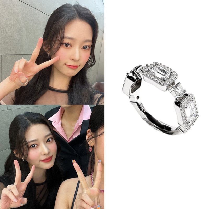[IZ*ONEキムミンジュ/シミジュ着用] ビクトリア プチ ホワイト リング 韓国女性アクセサリー 韓国ファッション