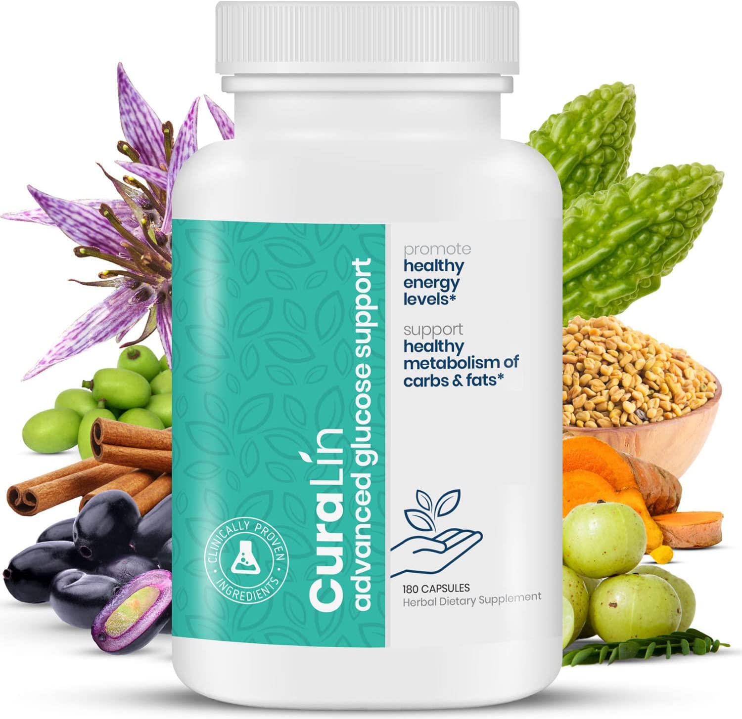【CuraLife栄養補助食品】CuraLin血糖サポートサプリメント180カプセル