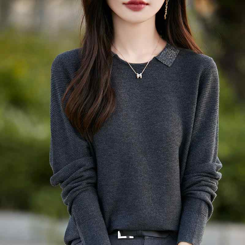 秋冬 コーデ レディース ファッション オシャレ アイテム 服 カワイイ シンプル 大人カワイイ 大きいサイズ ウール セーター ハイエンド 長袖 ニット シャツ