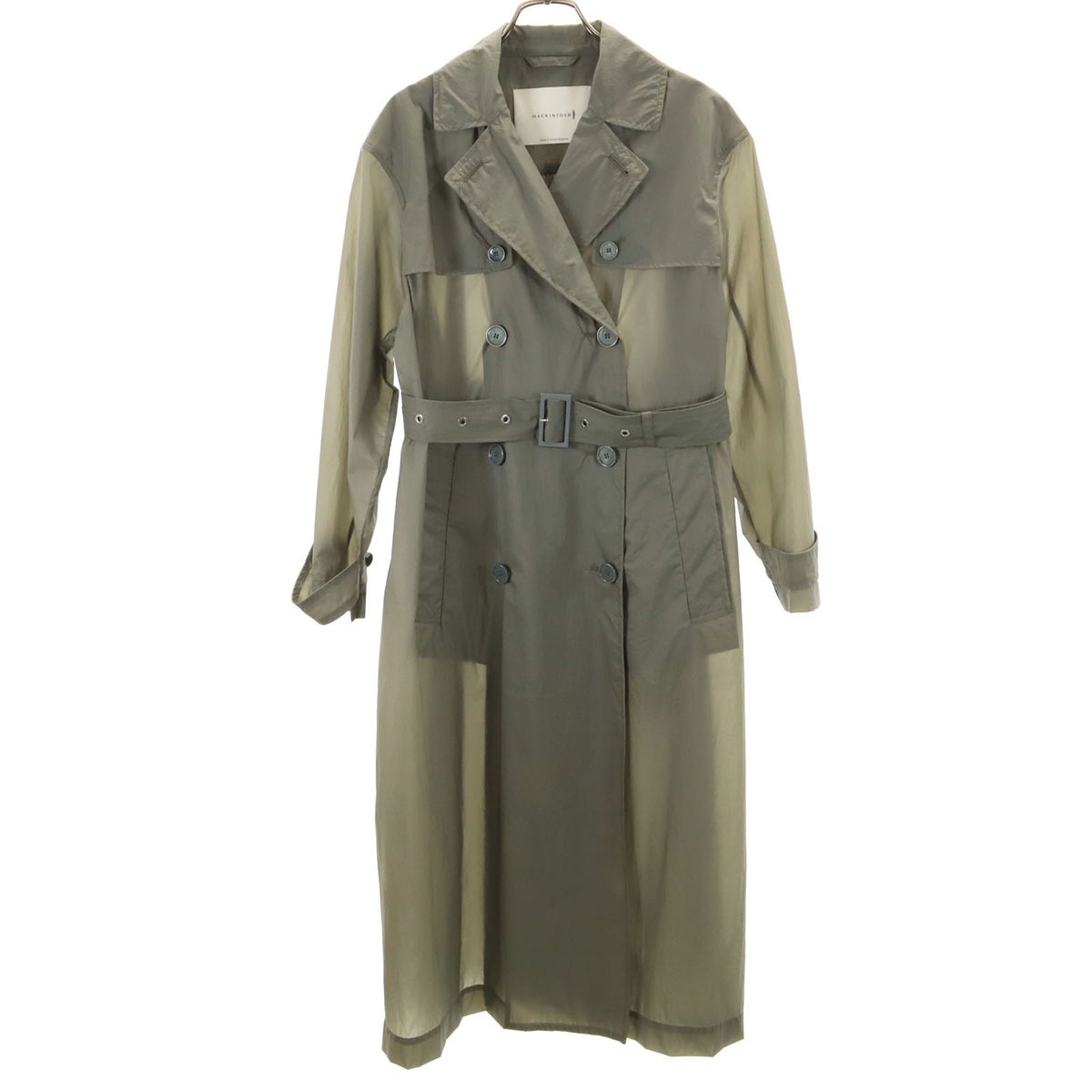 英国製 スプリング トレンチコート 6 グレー レディース 古着