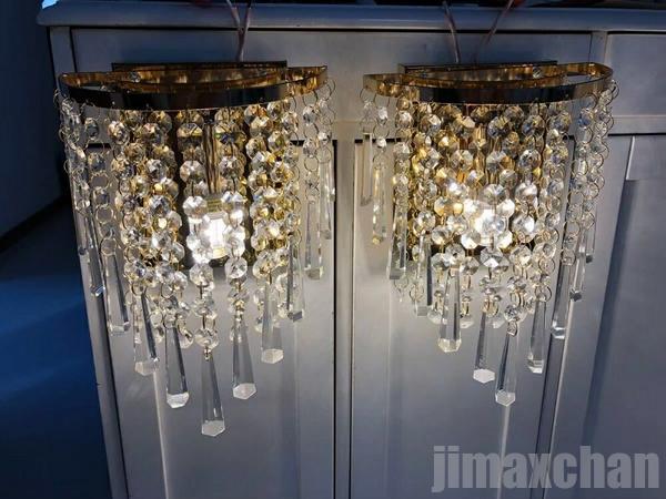 新しい 2個セット クリスタルガラス製 シャンデリア ビーズ使用のゴージャス壁掛けシャンデリア ミニシャンデリア インテリア オシャレ