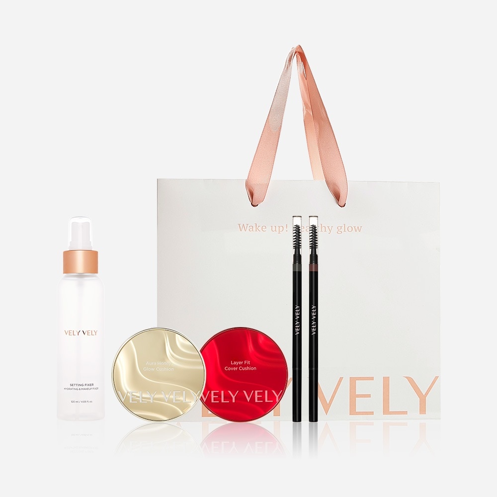 ブリブリ着付メイク3種セット[密着ピクサー+クッション2種タック1 (SPF50+PA++++/SPF50+PA+++)+アイブローペンシル2種1宅+(贈呈)ショッピングバッグ]