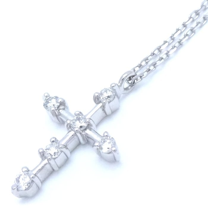 ダイヤモンド クロス ネックレス Pt850プラチナ/291962【中古】 28,568円