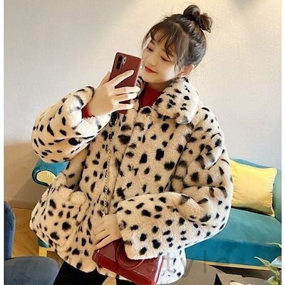 ジャケットボア韓国オルチャンストリートファーダルメシアン柄原宿系派手アニマルブルゾンアウター 5,024円