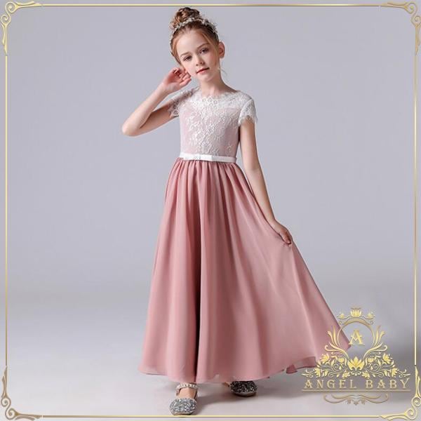 子供ドレス ロング ピアノ ジュニア 子どもフォーマル発表会 結婚式 演奏会 フィッシュテールドレス キッズドレス 七五三 コンクール