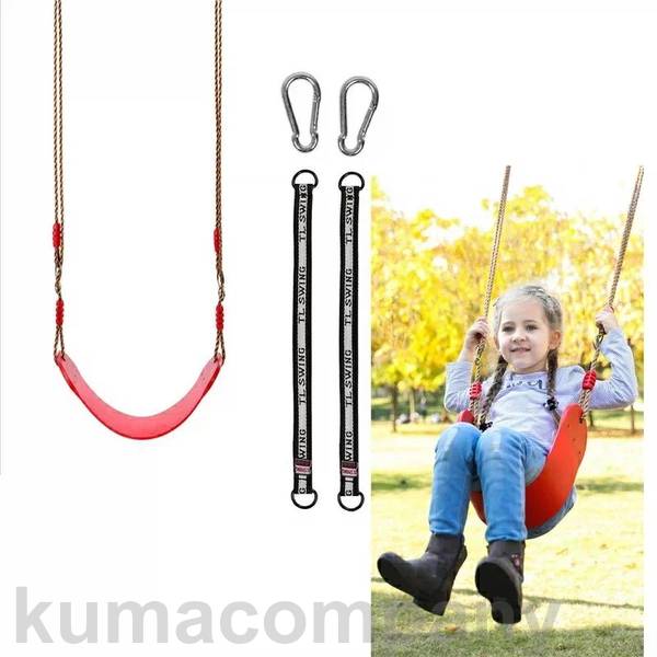 ブランコ子供 大人用 木製ブランコ 屋外 屋内 最大耐荷重約150kg 調整可能なロープ長さ 子供プレゼント レッド