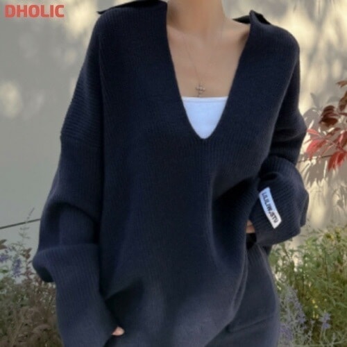 [メガ割りSALE]ディープスキッパーニット&ポケットミニスカートSET