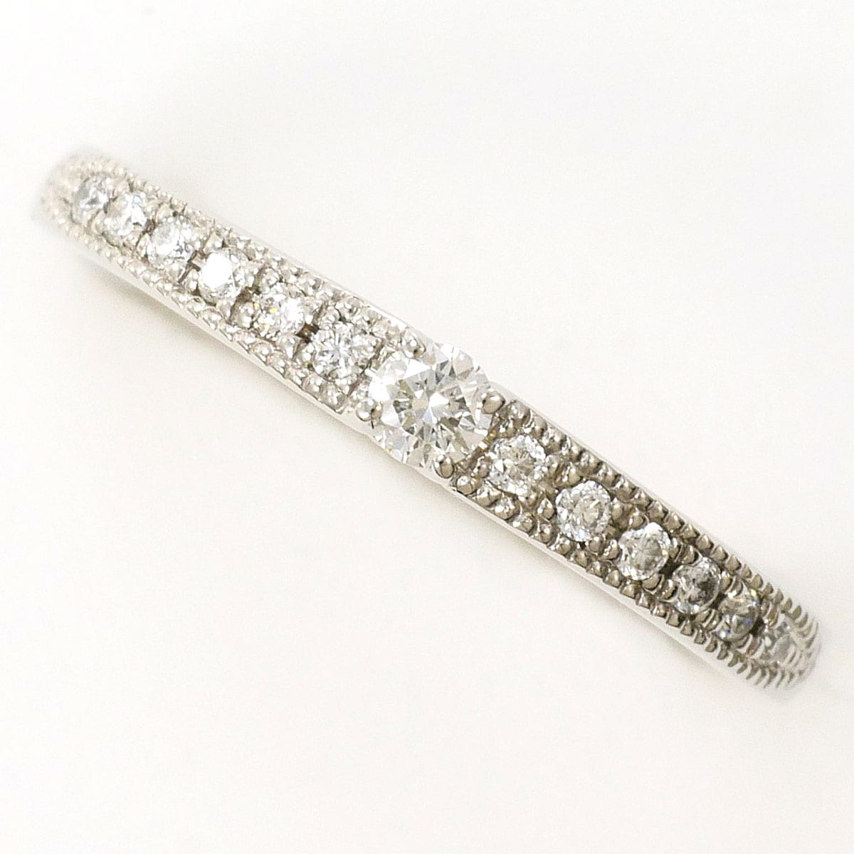 PT900 プラチナ リング・指輪 5号 ダイヤモンド 0.121ct 総重量約2.5g 中古