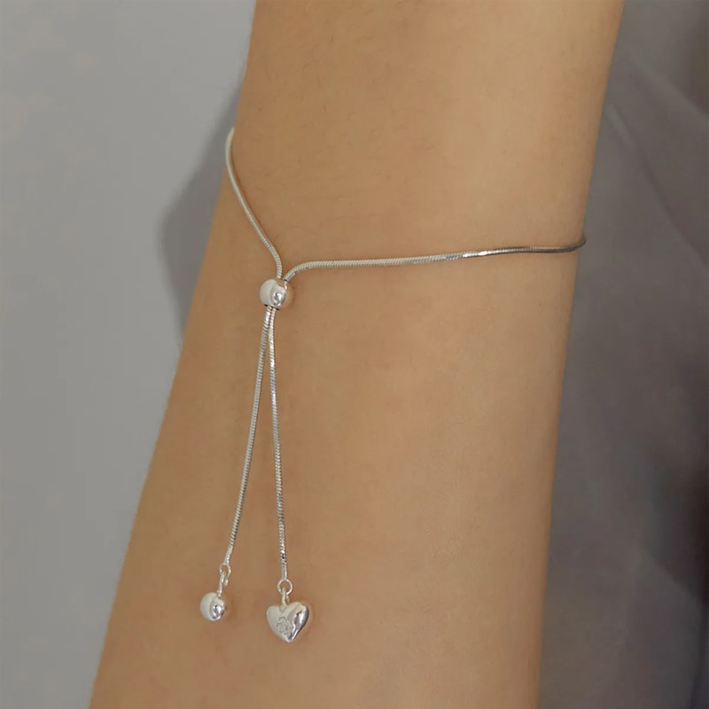 (シルバー925) ハート アンド ボールオーナメント ブレスレット／Ornament