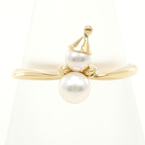 K18 18金 YG リング 指輪 11号 パール 約3.5mm～4.5mm ジュエリー 中古
