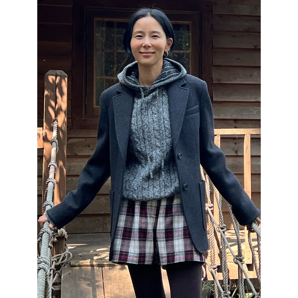 AND YOU フンボルト ツーボタンシングルジャケット (Melange charcoal)