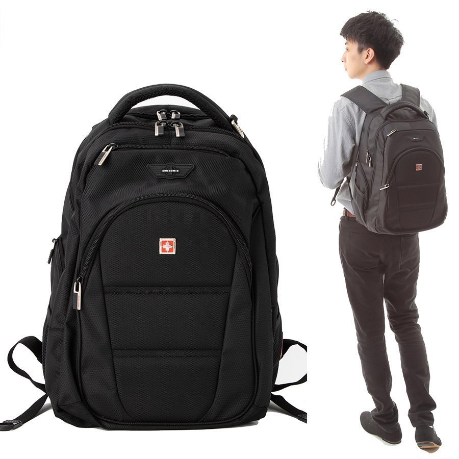 スイスウィンSW9207リュックサック リュック メンズ 通学 通勤 黒 シンプル 大容量 軽量 男子 女子 中学 高校 レディース アウトドア 旅行 出張 ビジネス バッグ リュック メンズ レデ 6,880円