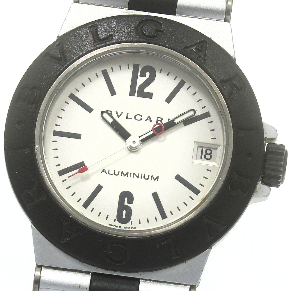 ベルト訳あり ブルガリ BVLGARI AL32TA アルミニウム デイト クォーツ ボーイズ _850119【中古】