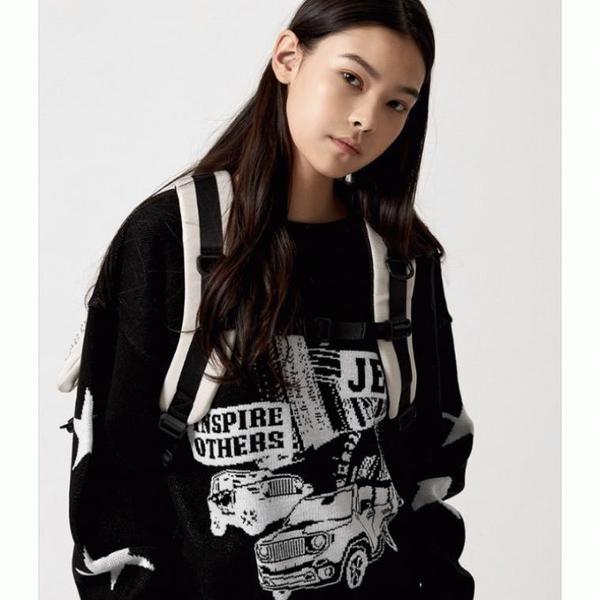 JEEP 女性専用 CAR ジャカード ニット Tシャツ_A JP1KTF011