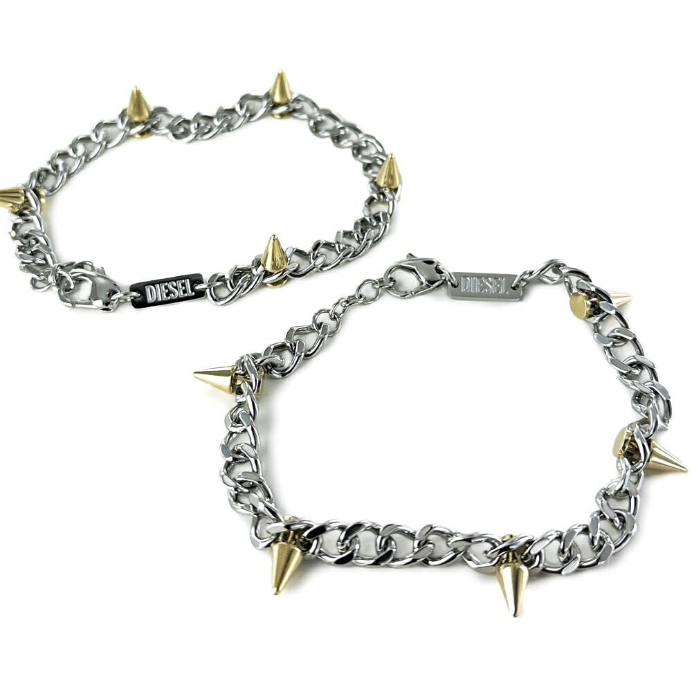 ペアブレスレット ディーゼル おそろい お揃い チェーンブレスレット ペア アクセサリー 誕生日 記念日 プレゼント 結婚祝い 友達 ペアルック カップル おしゃれ ギフト ポイント消化