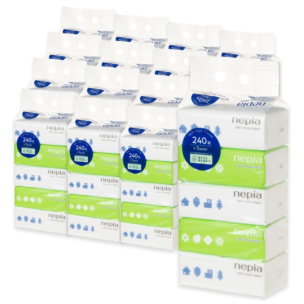 【16個セット】ネピア ティッシュ ソフトパック 480枚(240組)×80パック 得用 大容量 まとめ買い 業務用
