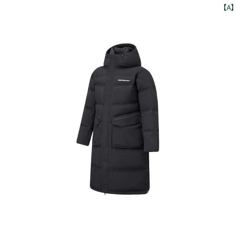 ダウンジャケット メンズ ロング アウター 防寒 おしゃれ 秋冬 フード スポーツ ブラック ホワイト