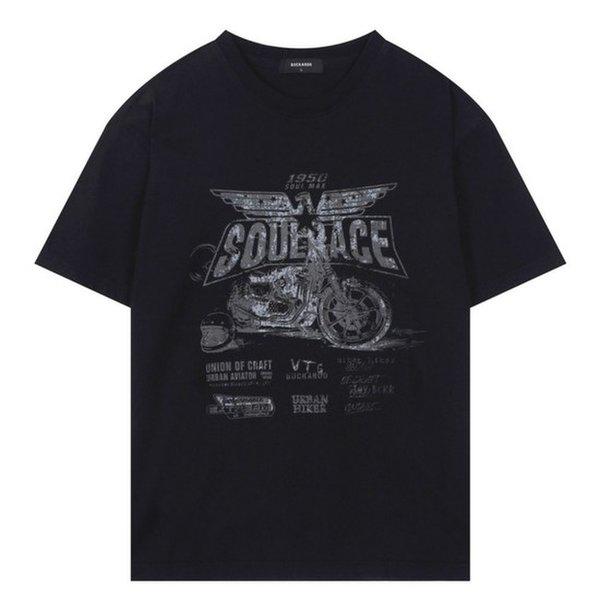 男性20番手 ヴィンテージクラックアート半袖Tシャツ19_US