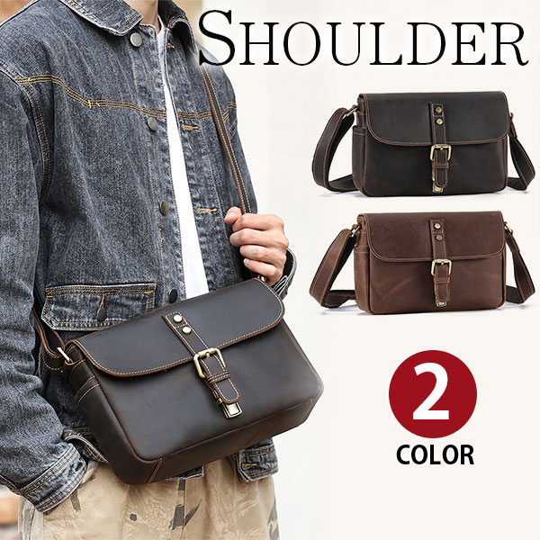 ヌメ革とオイルレザー贅沢な組み合わせ ビジネスにもカジュアルにも合う一品バッグ 小物 ブランド雑貨 バッグ メンズバッグ ショルダーバッグ メッセンジャーバッグ