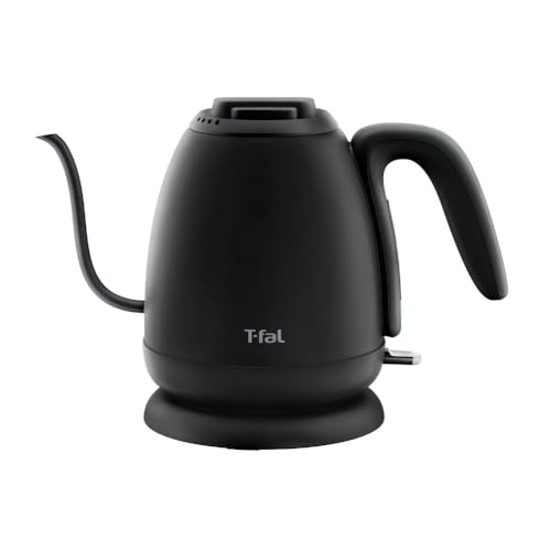 ティファール 電気ケトル 0.8L ドリップ コーヒー 1250 Wのハイパワーですぐに沸く 転倒お湯もれロック 「カフェ ロック」 ブラック KO9218JP