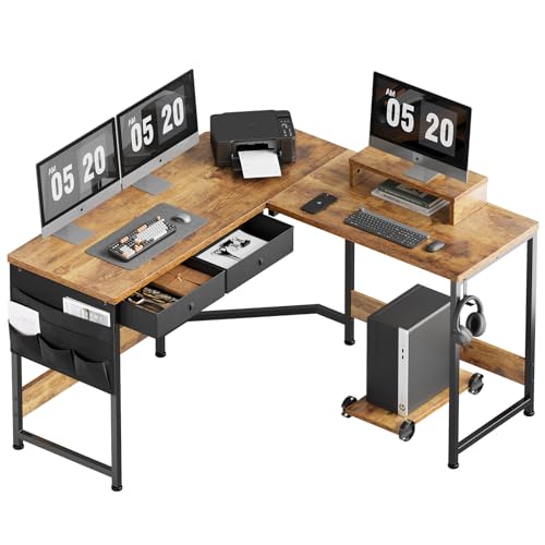 色：ビンテージ YeTom デスク 机 l字デスク机 pcデスク 作業机 125cm x 125cm