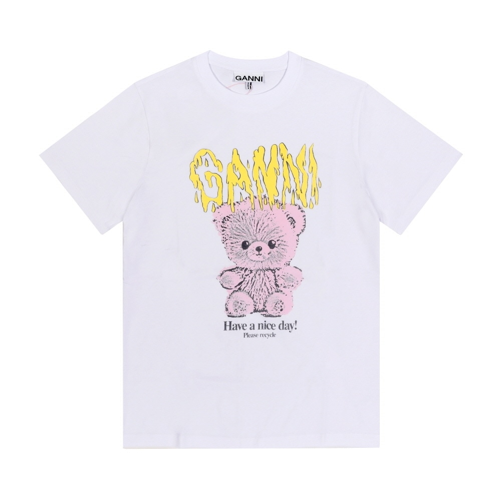 GANNI テディロゴプリント レディース半袖Tシャツ T4289 151 16,883円
