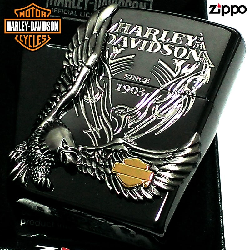 ZIPPO ライター ハーレーダビッドソン ジッポ イオンブラック 銀イブシメタル 黒 イーグル 日本国内限定モデル かっこいい おしゃれ ジッポー ギフトその他
