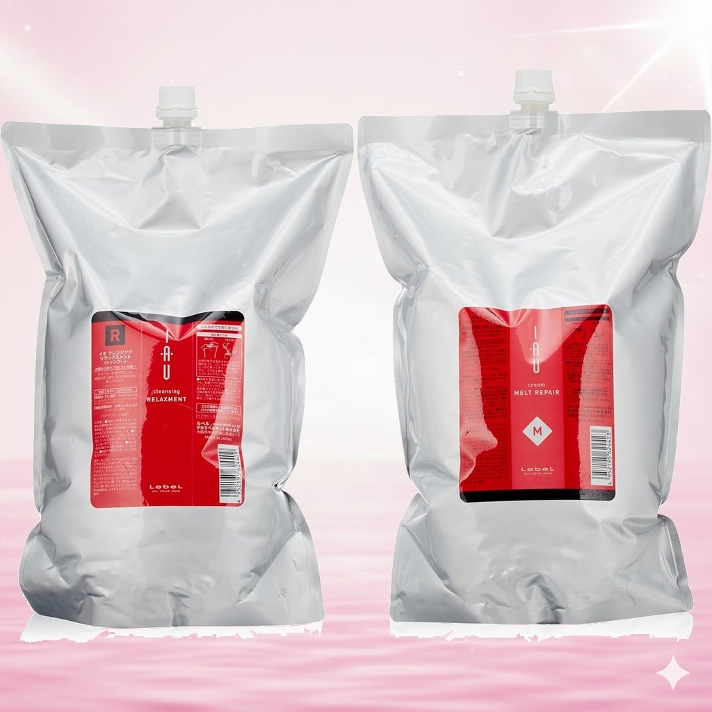 ルベル IAU イオ クレンジング リラックスメント(シャンプー)2500ml&イオ クリーム メルトリペア トリートメント2500ml 詰め替えセット