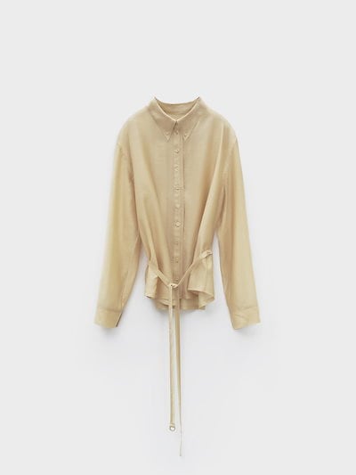 【LOW CLASSIC】 26SS SEE-THROUGH SHIRRED BACK BLOUSE : YELLOW 24,705円