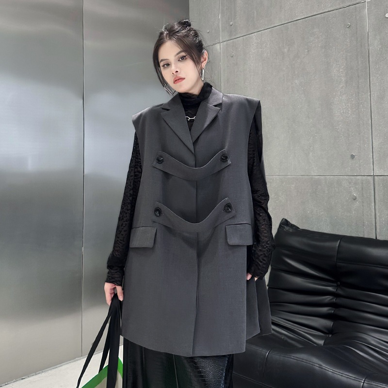 カジュアル/体型カバー/ノースリーブ/スーツ/ウエストコート/女性/春秋/新作/ゆったり/ファッション/海外/ジャケット/上着 4,923円