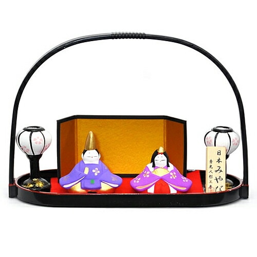 【雛人形】【E005】平安雛手提げ盆　陶器人形【ひな人形】【新作】【秀光】【限定品】 5,364円