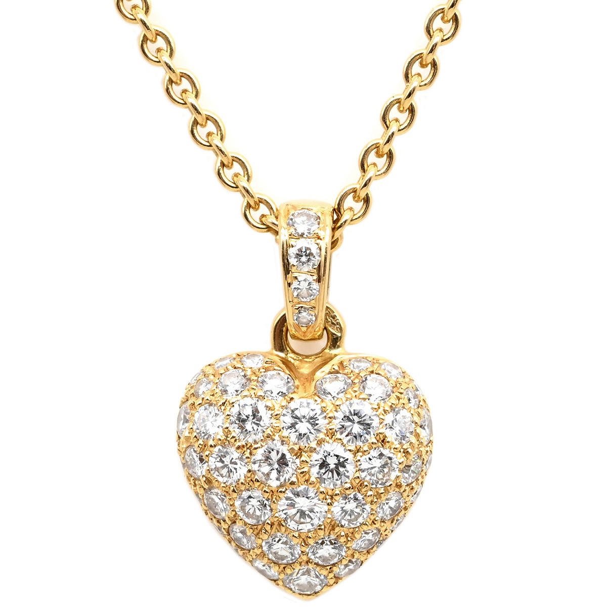 カルティエ Cartier ネックレス ハート パヴェダイヤ K18YG ダイヤモンド イエローゴールド K18YG 18金 【中古】