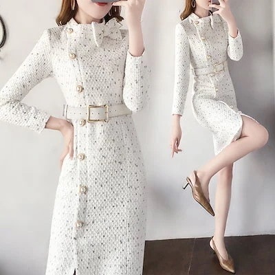 冬のワンピース2024作レトロワンピース着痩せワンピースパーティー百掛け