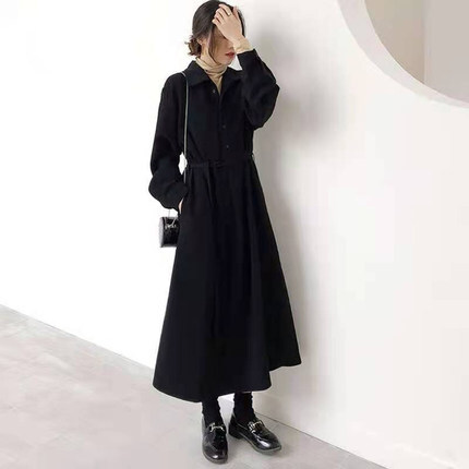 ワンピース デート シャツワンピース ロング ロング丈 袖あり 長袖 かわいい 大人可愛い きれいめ シンプル カジュアル 大人 上品 おしゃれ お洒落 主役級 存在感 春 秋 10代 20代 30代