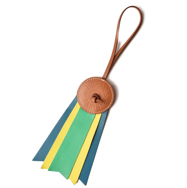 エルメス バッグチャーム HERMES クロシェット Paddock Flot パドック/チャーム グリーン/ライム/ブルー