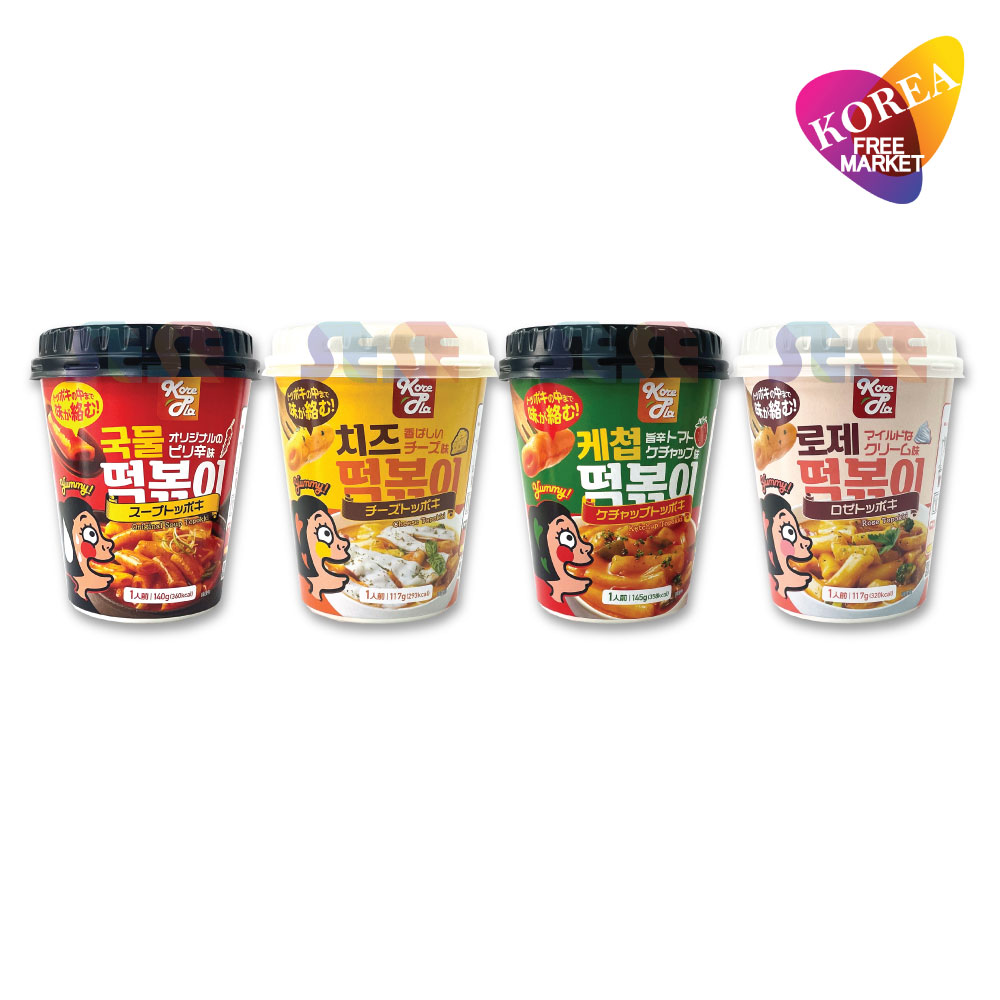 KorePla 4種類から選べる　カップトッポキ 24個 箱売り　/ 韓国食品 韓国料理 トッポキ ロゼ　チーズ　ケチャップ　インスタントお餅
