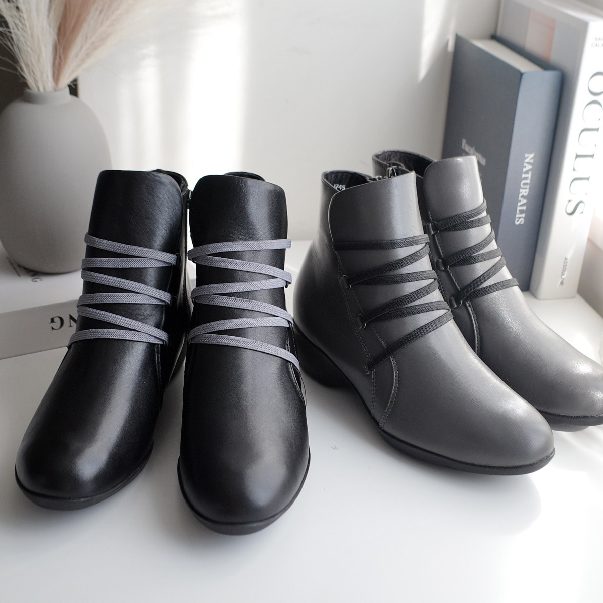 【最終売り尽くし！】本革防滑ショートブーツ レディース