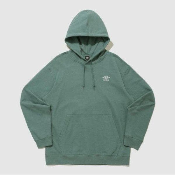 フード付き LQC UQ123CHD19-BGN エッセンシャル スモール ロゴ フード付きTシャツ / BLUE GREEN
