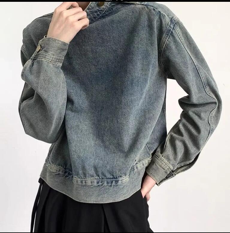 の新作エアリーなデニムトップス感カジュアルTシャツメンズコート
