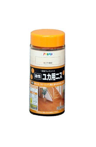 （まとめ買い）油性ユカ用ニス 300ML 半ツヤ透明 [x3]