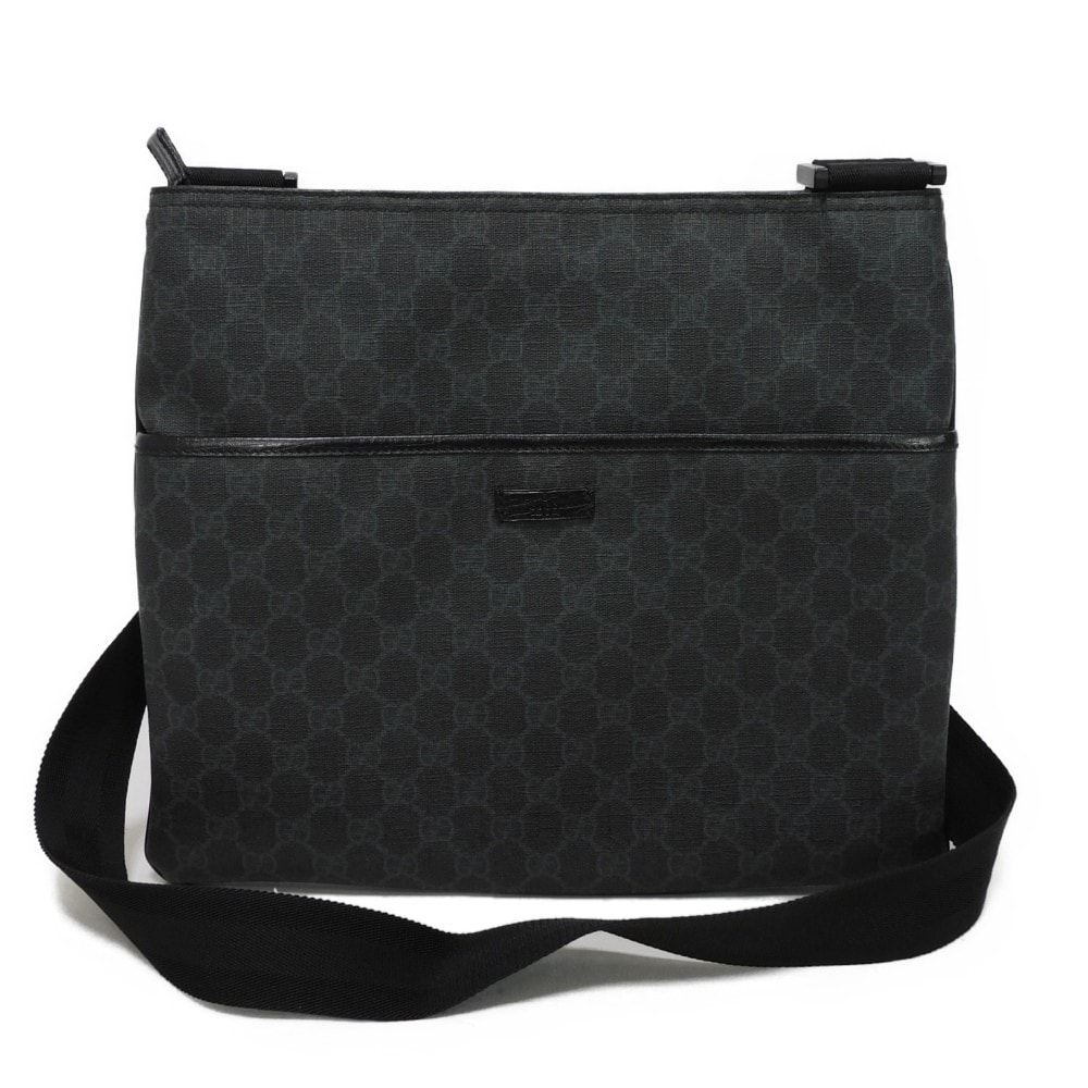 【中古】 ショルダーバッグ GGスプリーム ロゴ PVC カーフ クロスボディ ミディアム メッセンジャーバッグ GGプラス 162904