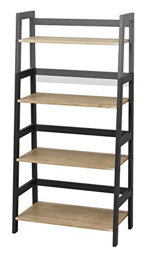 色：ラック(4段) ラック デスクサイド 4段 スチールフレーム 木目調 ナチュラル 幅60*奥行3