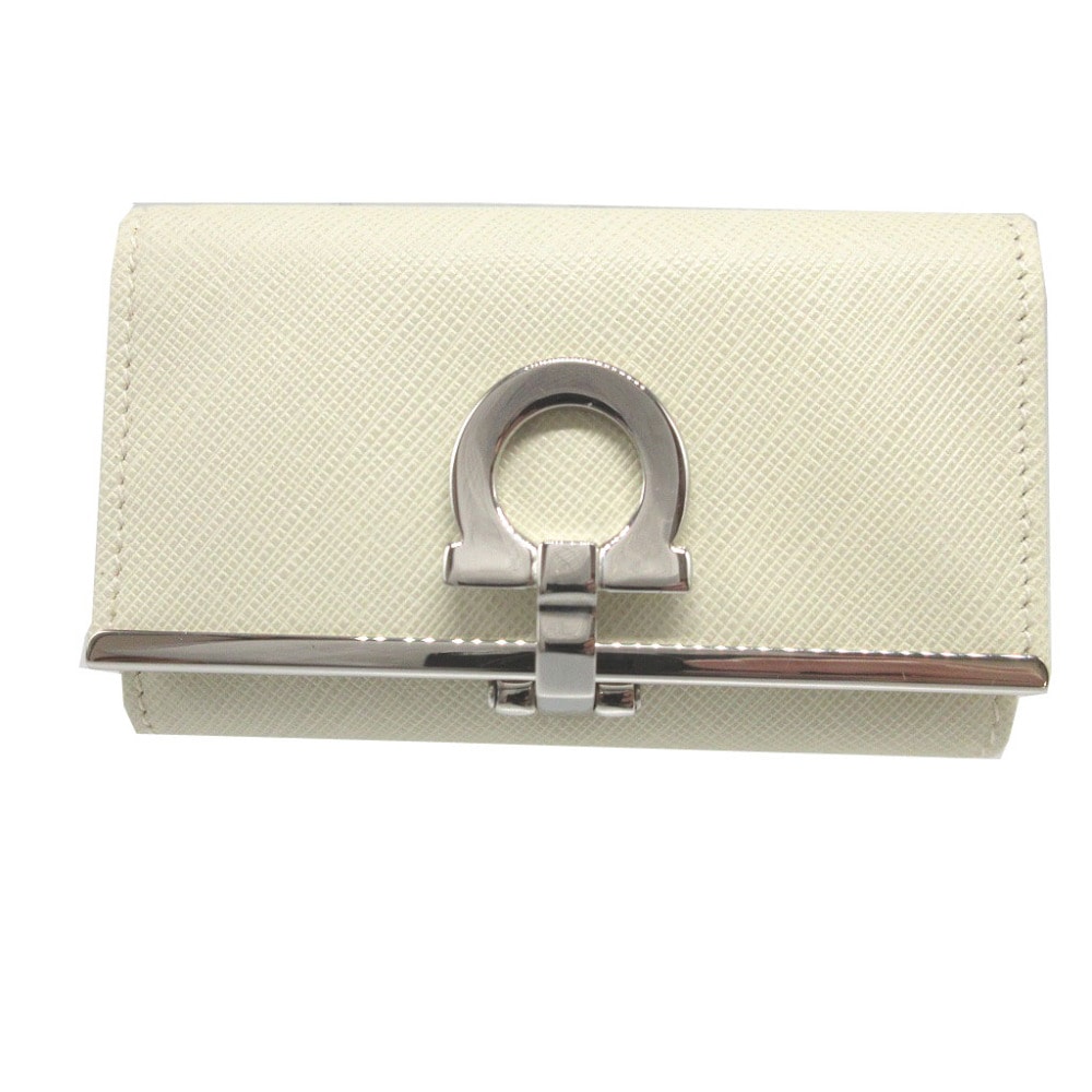美品 サルヴァトーレフェラガモ 6連 ガンチーニ キーケース レザー/レザー ホワイト 0028【中古】Salvatore Ferragamo ユニセックス