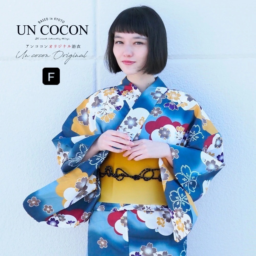 国内発送　女性浴衣　レディース浴衣　浴衣　単品　浴衣単品　仕立て上がり　レトロ　女性用　フ　浴衣13