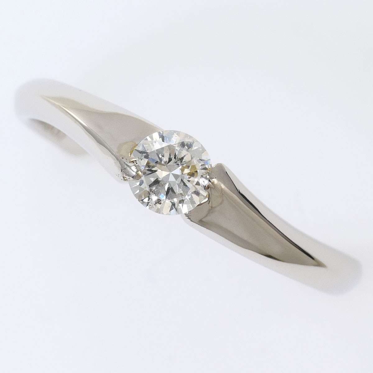 PT900 プラチナ リング・指輪 10号 ダイヤモンド 0.20ct 総重量約2.2g ジュエリー 中古