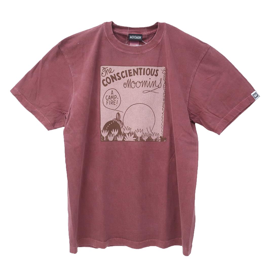 ムーミン Tシャツ ピグメント染めT-SHIRTS ムーミン＆リトルミイ RD Lサイズ 北欧