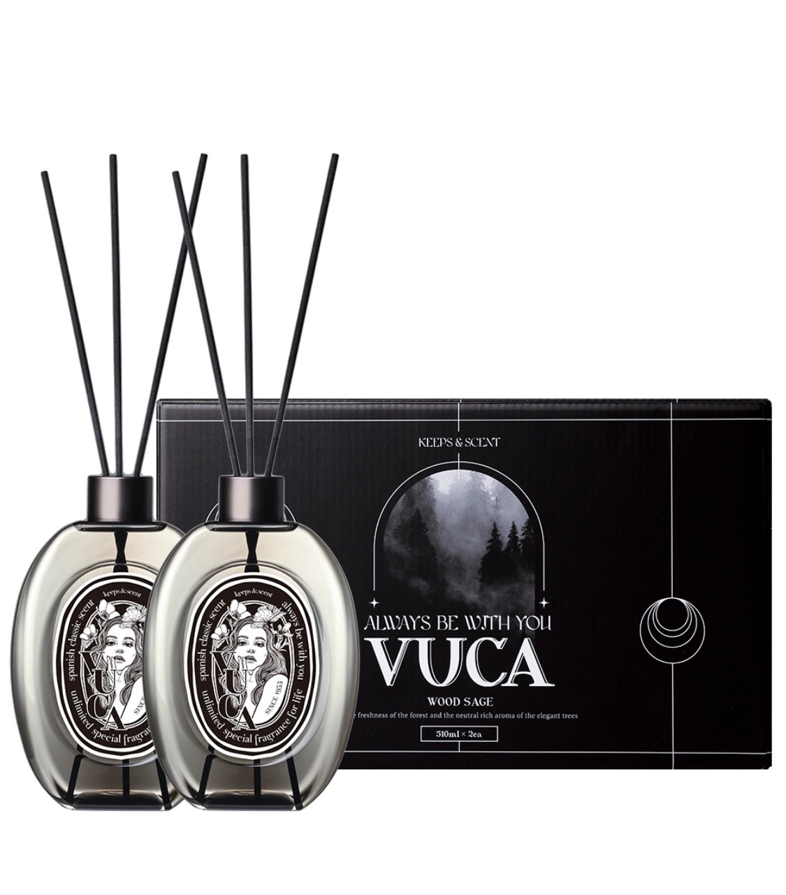 vuca WOOD SAGE ディフューザー 510ml 2set +追加の香り Flower shop & Book store& April Fresh 大容量 セント クラシック 6,108円