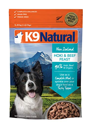 ケーナインナチュラル (K9 Natural) フリーズドライ ドッグフード ホキ(白身魚)＆ビーフ・フィースト 500g