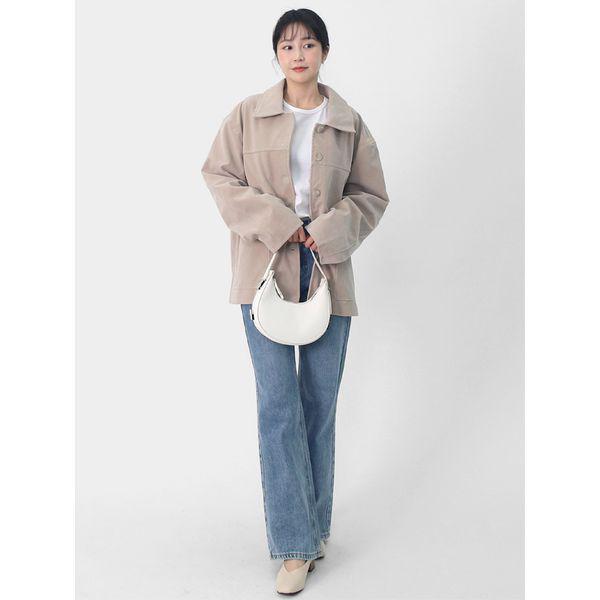 女性の春の変わりやすい気候のアウター スエード シャツ ジャケット チョア オーバーサイズ ボックス ジャケット LBAU002_P417755480